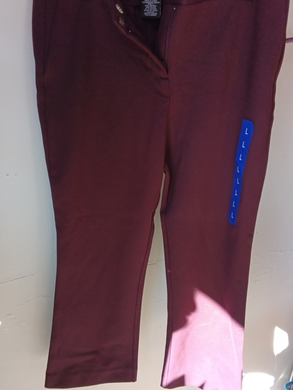 Women's Burgundy Straight-Leg Trousers